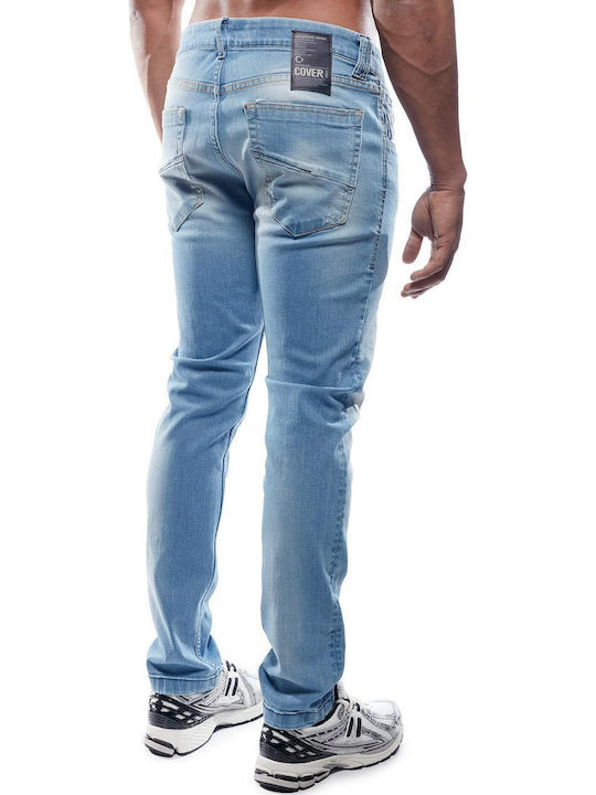 Herren Jeanshose Elastisches Gekürztes Slim Anwendung Wasch Blau