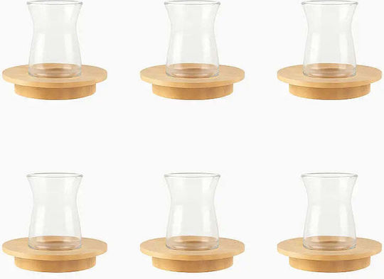 Phos & Gaia Set Glass Transparent Tea Cups 6 Pieces