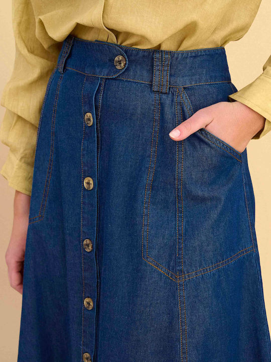Midi Damenrock Blau