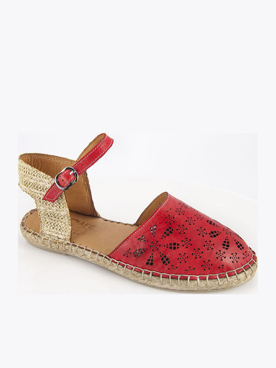 Leather Women's Espadrilles In Tabac Brown Colour