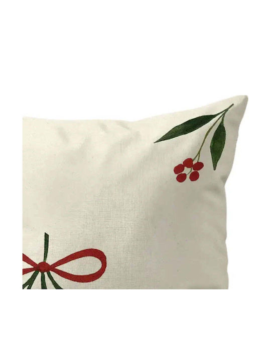 Pillow Case Mistletoe 50x50 Cotton Branches & Bow Pghd0137