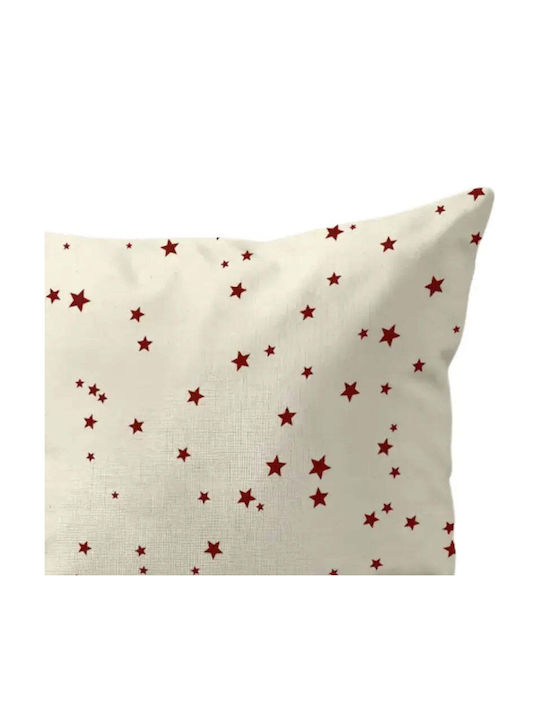 Christmas Pillow Case 50x30 Natural Cotton Stars Pghd0136