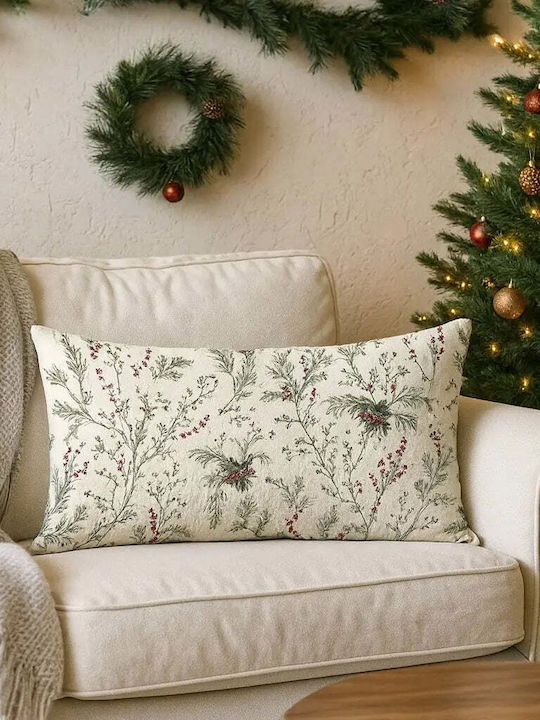 Față De Pernă Christmas Mistletoe 50x30 Bumbac Natural Model Festiv Pghd0129