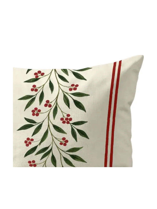 Weihnachtsdekorative Kissen Mistletoe 50x30 Baumwoll Kopfkissenbezug Festliche Zweige Pghd0138