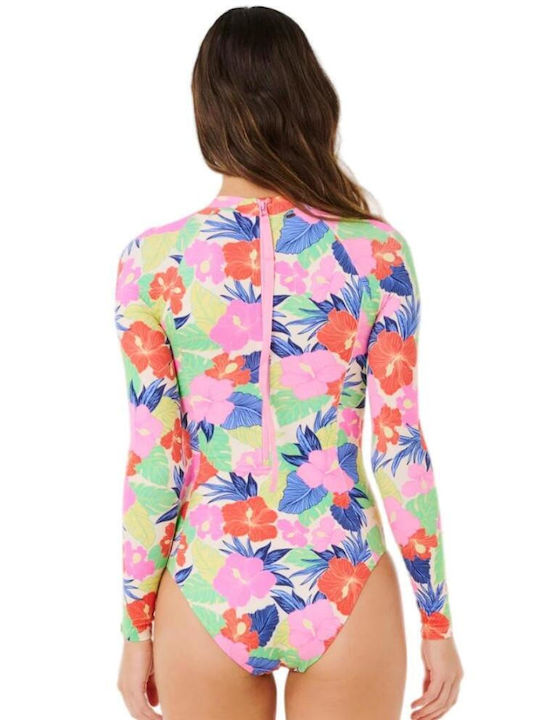 Surf One Piece Swimsuit with Zipper Multicolour