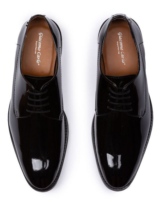 Giacomo Carlo Men's Dress Shoes In Black Patent Leather