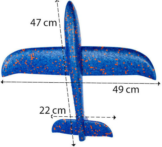 Flying Blue Styrofoam Airplane 49x47 Cm Aria Trade