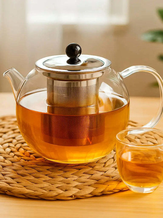 Phos & Gaia Teapot with Filter Stainless Steel Silver 1000ml