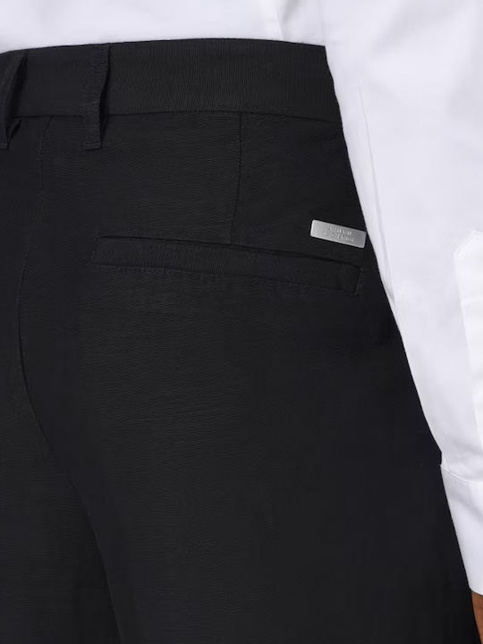 Chino Trousers In Tapered Leg Style Black
