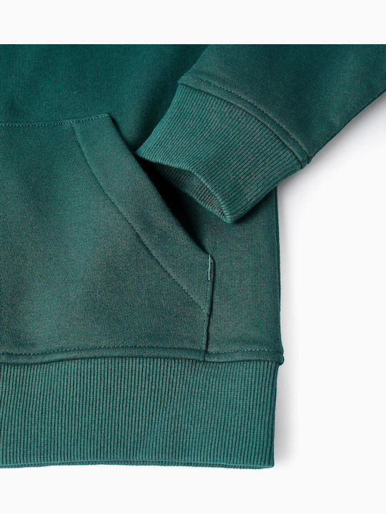 Kids Sweatshirt Cardigan Cypress Green