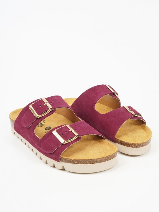 Leather Men's Sandals in Purple Colour
