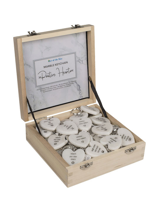 Μπρελόκ Καρδιά Μάρμαρο Μέταλλο 4x0.5cm 6 Σχέδια