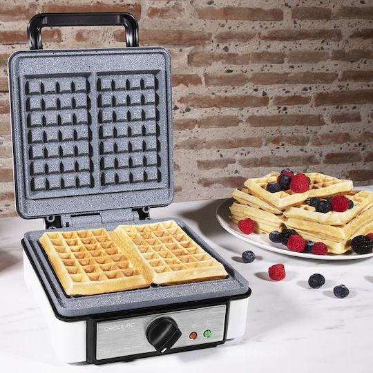 Cecotec Fun Gofrestone Double Aparat Vafe pentru Vafe Rectangulare cu 2 Compartimente 1200W