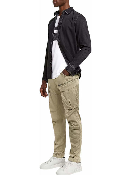 Rovic Zip 3D Trousers Cargo Elastic in Regular Fit Dune
