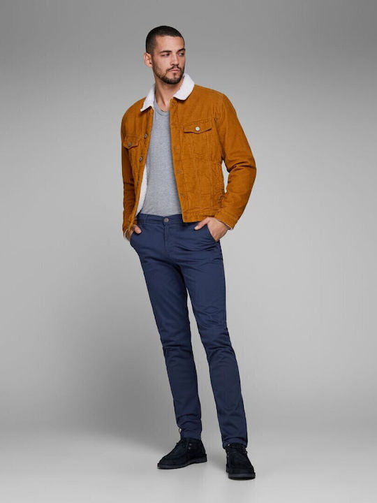 Men's Chino Trousers Slim Fit Navy Blazer
