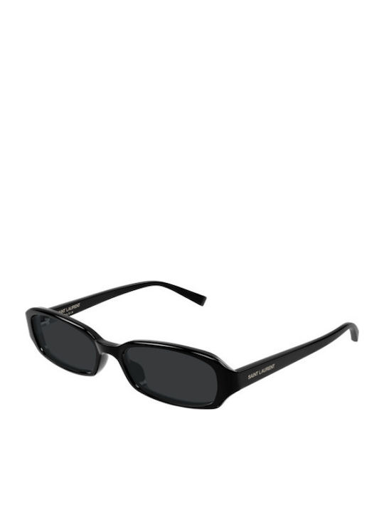 Ysl Unisex Sunglasses with Black Horn-Rimmed Frame and Black Mirror Lens SL 872 ERIN 001