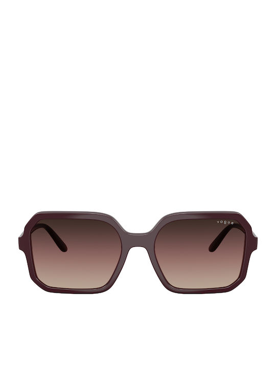 Vogue Unisex Sunglasses with Burgundy Horn-Rimmed Frame and Burgundy Lens VO5696S 3284E2