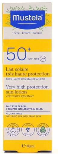 Mustela Sun SPF50 Waterproof Infant Sunscreen Emulsion 40ml