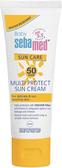 Sebamed Baby Sun Cream SPF50 Αδιάβροχο Βρεφικό Αντηλιακό Γαλάκτωμα για Πρόσωπο & Σώμα 75ml