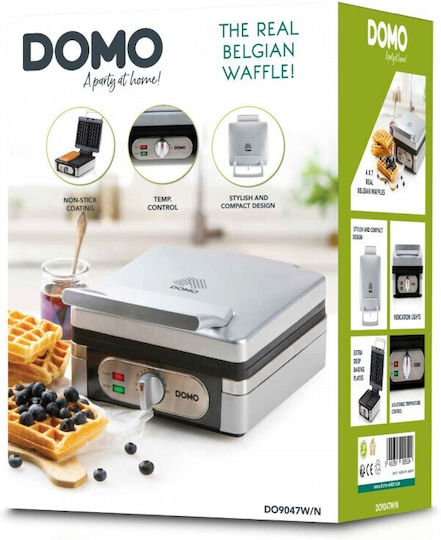 Domo Βαφλιέρα για Ορθογώνιες Βάφλες 2 Θέσεων 1400W