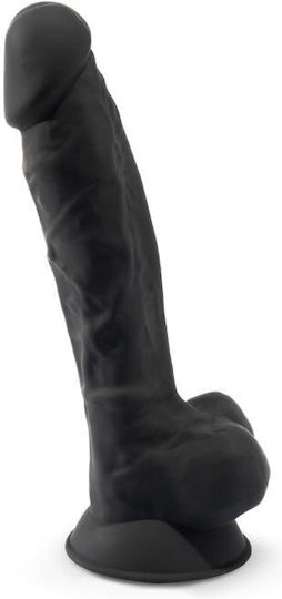SilexD Dual Density Silicone Model 1 Glass Dildo with Balls and Suction Cup Black 18cm