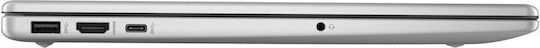 HP 15--fd0094nq 15.6" (i3-1315U/8GB/512GB SSD/W11 Home) Argintiu (Tastatură International English)