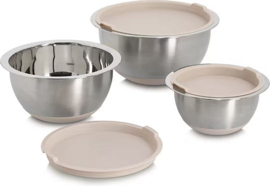 Zeller Σετ Δοχεία Φαγητού Inox Ασημί 27cm 3τμχ