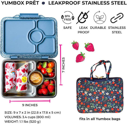 Yumbox Yumbox Inox Mittagsbox Grau 22,8x17,8cm