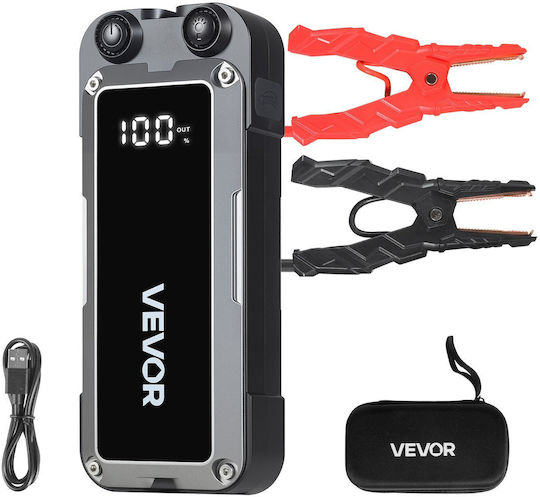 Vevor Portable Car and Motorcycle Battery Starter 4000A with Power Bank USB Flashlight 12V