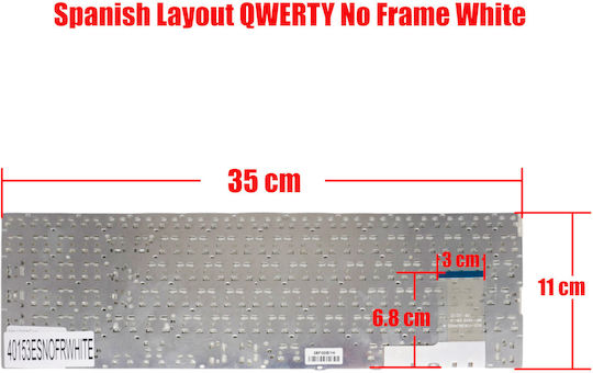 Spanish Laptop Keyboard For Samsung 370r5e 370r5e-a01 370r5e-s01 Np370r5e Np370r5v Np510r5e 450r5e 450r5v 510r5e Ba59-03621a Sg-58700-xua Es No Frame White Code 40153esnofrwhite