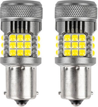 AMiO Lămpi Auto P21W / R10W / R5W / BA15S Canbus LED 6000K Alb Rece 12-24V / 12V / 24V 2 Bucăți