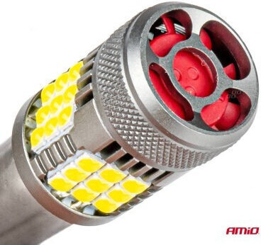 AMiO Lămpi Auto P21W / R10W / R5W / BA15S Canbus LED 6000K Alb Rece 12-24V / 12V / 24V 2 Bucăți