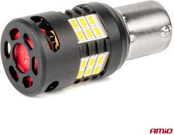 AMiO Lămpi Auto P21W / R10W / R5W / BA15S Canbus LED 6000K Alb Rece 12-24V / 12V / 24V 2 Bucăți