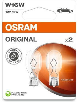 Osram Lămpi Auto W16W Halogen 12V 2 Bucăți
