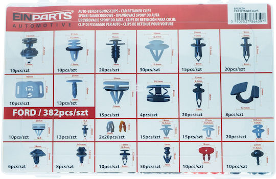 Einparts Clips Ford 382 Stück Fender Panel Installationsset