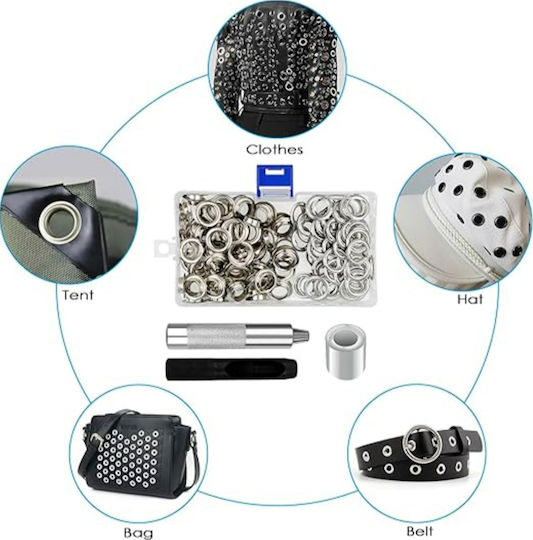 Kit 100 Capace Metalice Dispozitiv De Fixare Pentru Perforator Diametru Exterior 20 Mm Diametru Interior 12 Mm Înălțime 4.5 Mm Cutie De Depozitare Din Oțel Carbon