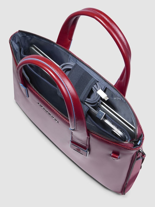 Piquadro Briefcase Laptop 14" Blue Square Red