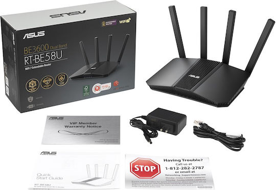 Asus RT-BE58U v2 Wireless Router Wi-Fi 7 with 4 Ports