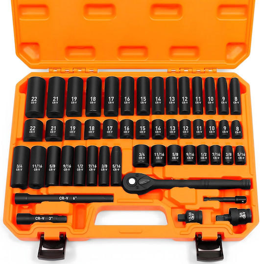 Ratschen- und Steckschlüssel-Set 3/8" 50 Stück