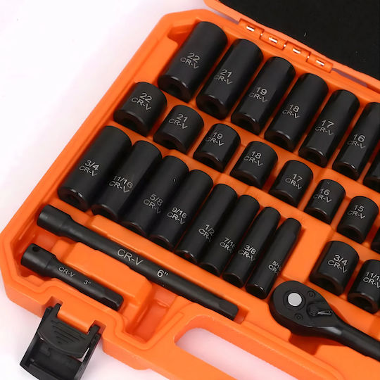 Ratschen- und Steckschlüssel-Set 3/8" 50 Stück