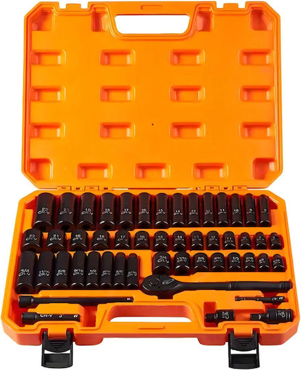 Ratschen- und Steckschlüssel-Set 3/8" 50 Stück