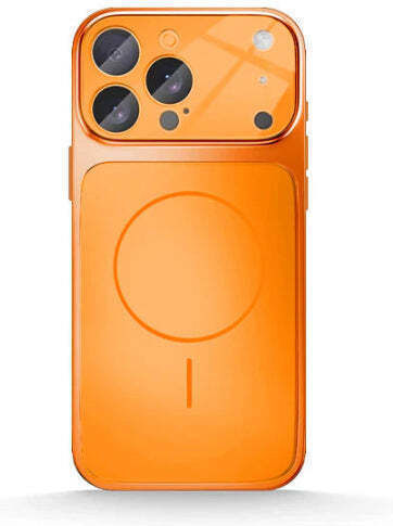 Unipha Protection Ag Glass Design Orange Frosted Glass Magsafe Case Iphone 14 Pro Max Orange