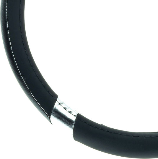 Einparts Car Steering Wheel Cover Synthetic Silver With Silver Seam