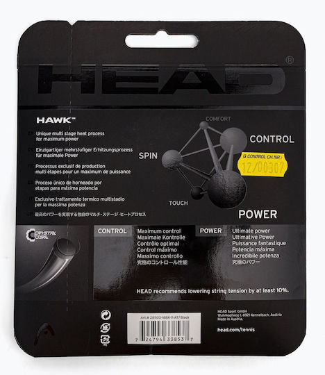 Head Tennis Racket String Black 12m Diameter 1.30mm