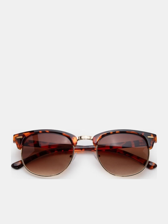 Luigi Unisex Sunglasses with Brown Metallic Frame and Brown Lenses 4856213