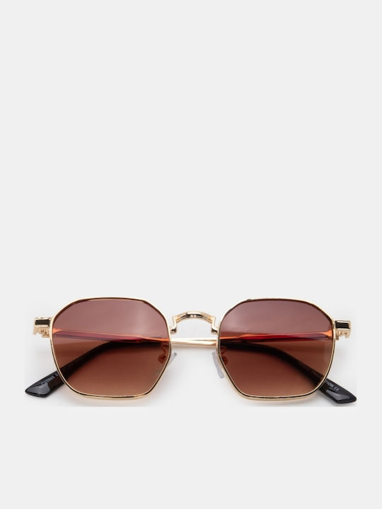 Luigi Unisex Sunglasses With Brown Metallic Frame And Brown Lens 4856014
