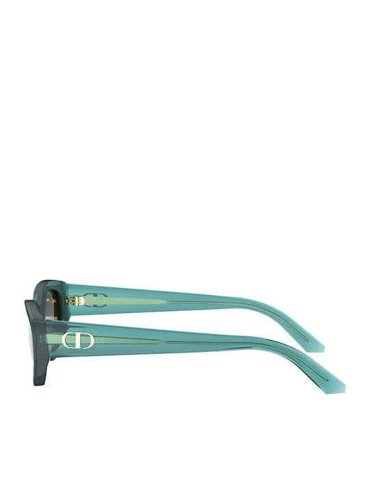 Dior Women's Sunglasses with Transparent Horn-Rimmed Frame and Transparent Gradient Lens