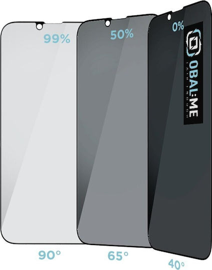 Obal:Me 2.5D 0.33mm Privacy Tempered Glass Μαύρο (iPhone 17e / 16e / 14 / 13 / 13 Pro)