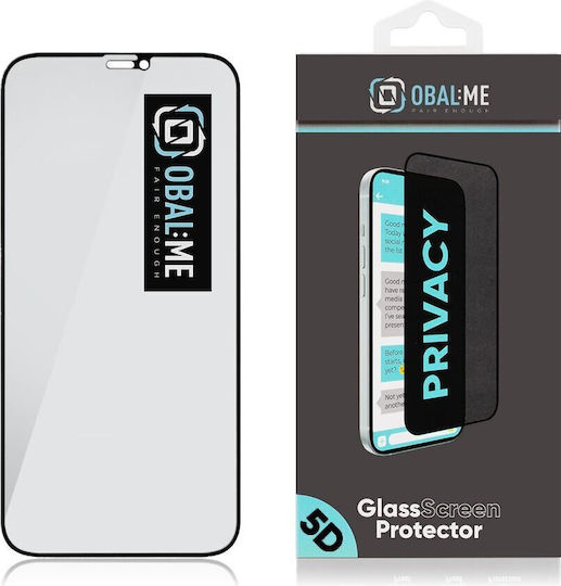 Obal:Me 2.5D 0.33mm Privacy Tempered Glass Black (iPhone 12 Pro Max)