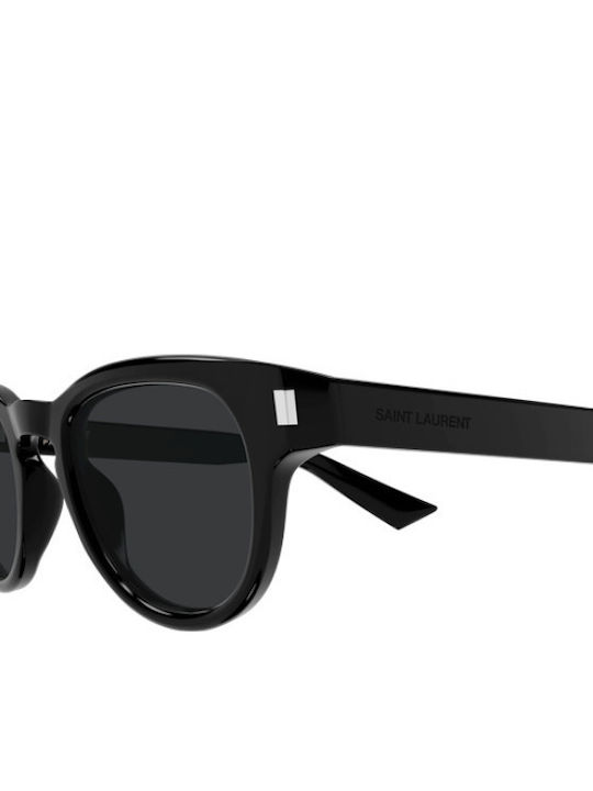 Ysl Unisex Sunglasses with Black Horn-Rimmed Frame and Black Lens SL 876 001